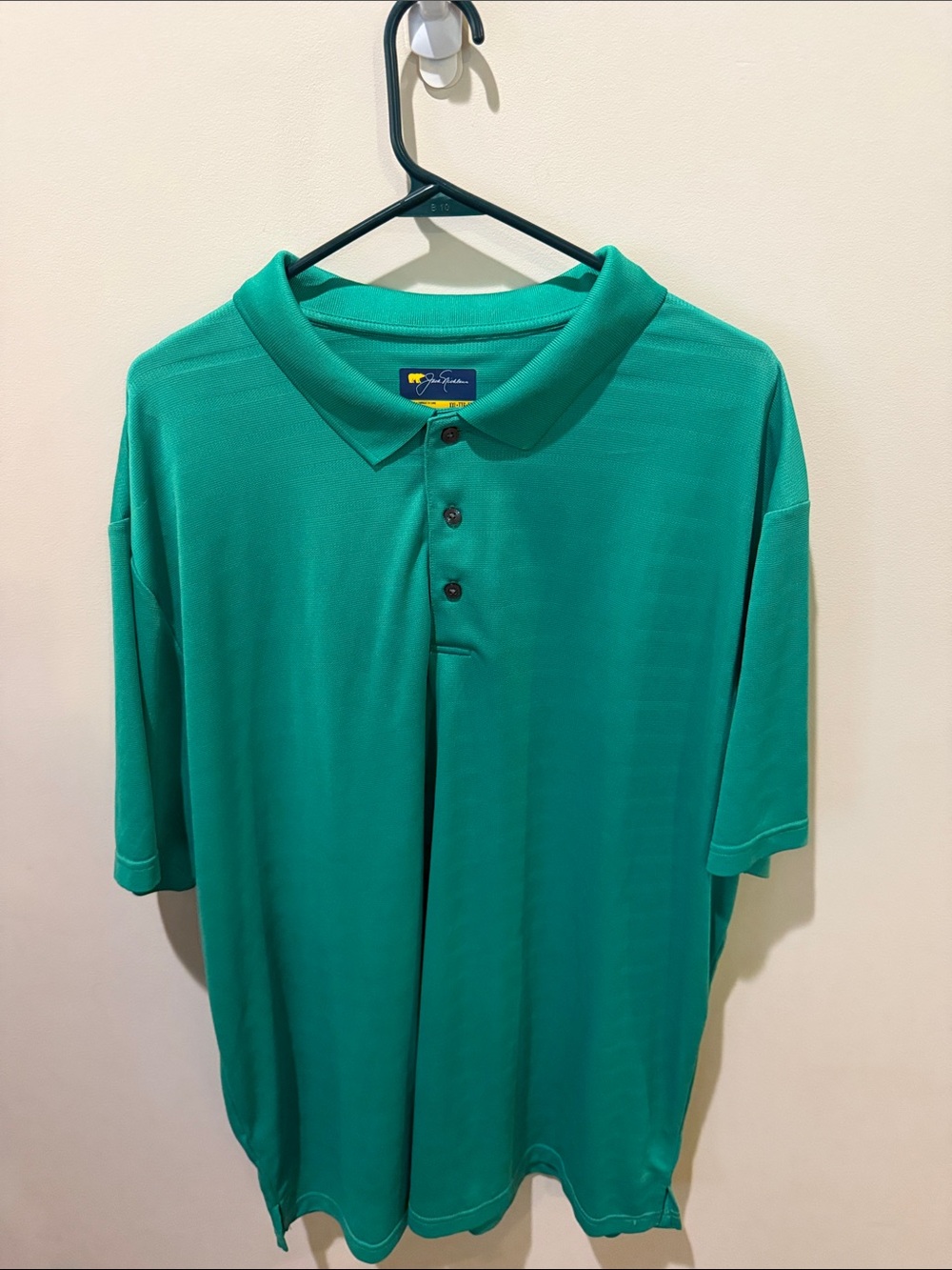 Men’s Teal Polo Shirt with Three-Button Placket
